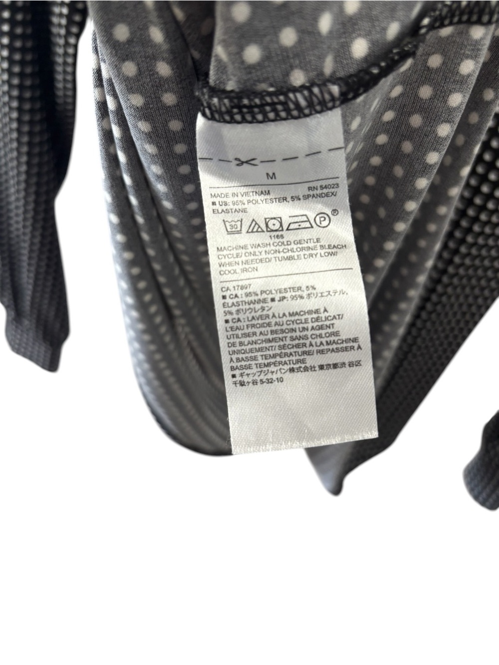 Banana Republic Polka Dot Blouse Size Medium Black/White Round Neck Long Sleeve - Picture 5 of 7
